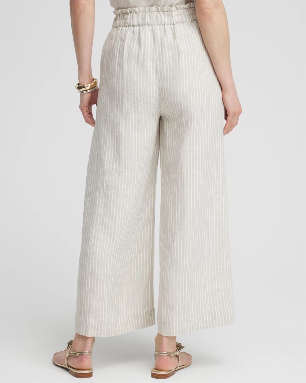 Culotte Metallic Linen Pants - New Silver